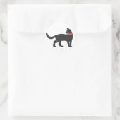 Katze mit roter Bogen Krawatte - Hintergrundfarbe  Runder Aufkleber (Tasche)