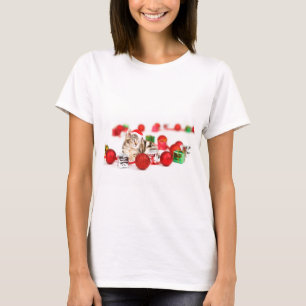 Katze mit roter Weihnachtsmannmütze Weihnachtsbaum T-Shirt