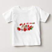 Katze mit roter Weihnachtsmannmütze Weihnachtsschm Baby T-shirt (Vorderseite)