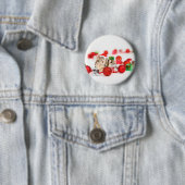 Katze mit roter Weihnachtsmannmütze Weihnachtsschm Button (Beispiel)