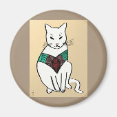 Katze mit Ruby Collar Magnet (Vorne)