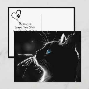 Katze mit Rücklicht-Glow-Tier-Mitgefühl Verlust Postkarte