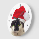 Katze mit Sankt Hut Große Wanduhr (Winkel)
