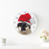 Katze mit Sankt Hut Große Wanduhr (Zuhause)