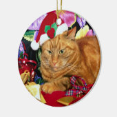 Katze mit Santa Claus Hut - Ornament (Links)
