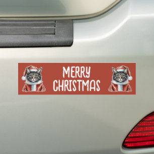 Katze mit Santa Claus Outfit - Weihnachten 1 Autoaufkleber