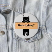 Katze mit Schild Button Abzeichen (Beispiel)