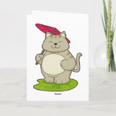 Katze mit Schirm Karte (Rückseite)