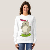 Katze mit Schirm Sweatshirt (Vorne ganz)