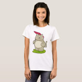 Katze mit Schirm T-Shirt (Vorne ganz)