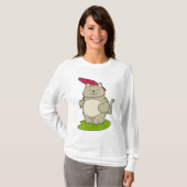 Katze mit Schirm T-Shirt (Vorne ganz)