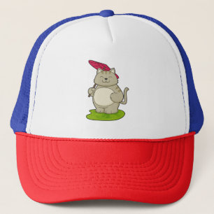 Katze mit Schirm Truckerkappe