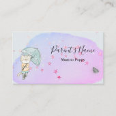 Katze mit Schirm Visitenkarte (Vorderseite)