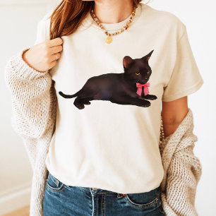 Katze mit Schleife, präppy, coquette Kleidung, 90e T-Shirt
