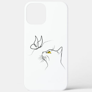 Katze mit Schmetterling Abstrakte minimalistische Case-Mate iPhone Hülle