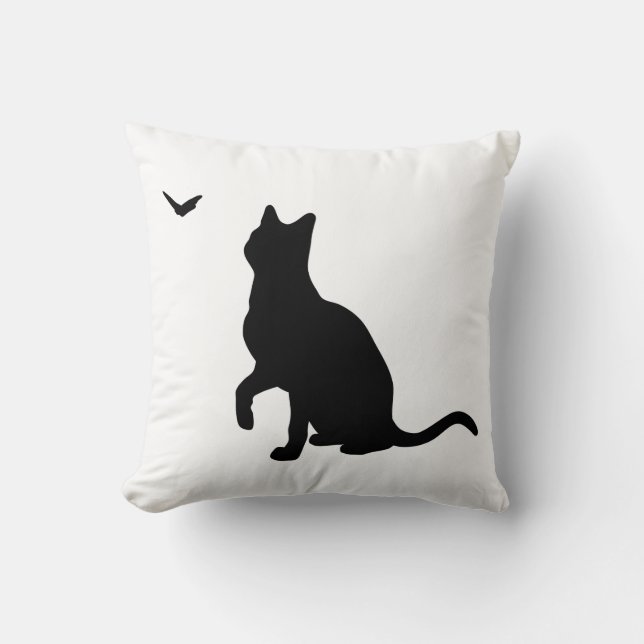 Katze mit Schmetterling Kissen (Vorderseite)
