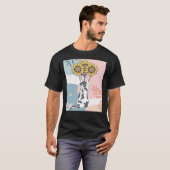 Katze mit Schmetterling und Sonnenblumen T-Shirt (Vorne ganz)