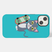 Katze mit Skateboard iPhone Hülle (Rückseite (Horizontal))