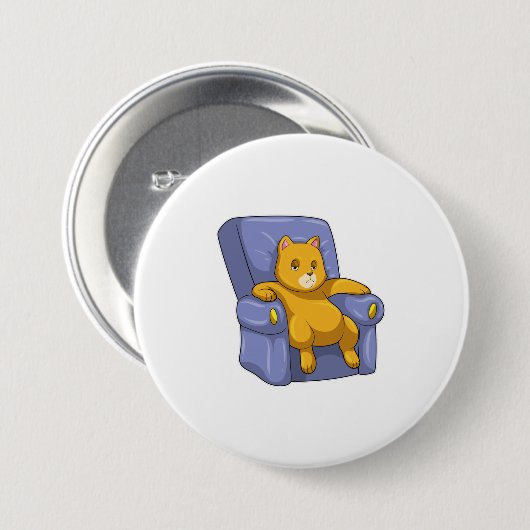 Katze mit Sofa Button (Vorne & Hinten)