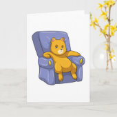 Katze mit Sofa Karte (Gelbe Blume)