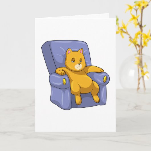 Katze mit Sofa Karte (Gelbe Blume)
