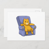 Katze mit Sofa Postkarte (Vorne/Hinten)