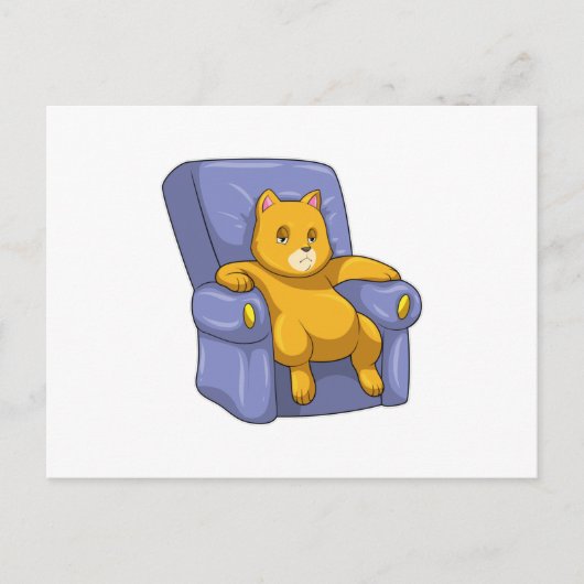 Katze mit Sofa Postkarte (Vorderseite)