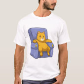 Katze mit Sofa T-Shirt (Vorderseite)