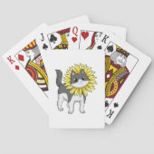 Katze mit Sonnenblume Spielkarten (Rückseite)