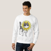 Katze mit Sonnenblume Sweatshirt (Vorne ganz)