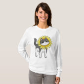 Katze mit Sonnenblume T-Shirt (Vorne ganz)