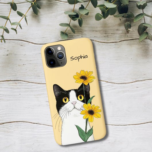 Katze mit Sonnenblumen Case-Mate iPhone Hülle