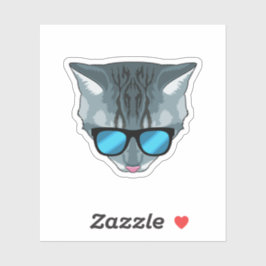 Katze mit Sonnenbrille Aufkleber