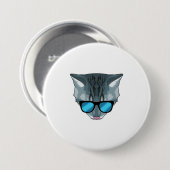 Katze mit Sonnenbrille Button (Vorne & Hinten)