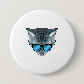 Katze mit Sonnenbrille Button (Vorderseite)