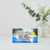 Katze mit Sonnenbrille entspannen auf Luftmatratze Visitenkarte (Stehend Vorderseite)