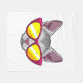 Katze mit Sonnenbrille Fleecedecke (Vorderseite (Horizontal))