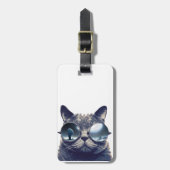 Katze mit Sonnenbrille Gepäckanhänger (Vorderseite vertikal)