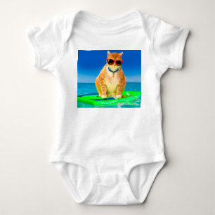 Katze mit Sonnenbrille im Ozean Baby Strampler