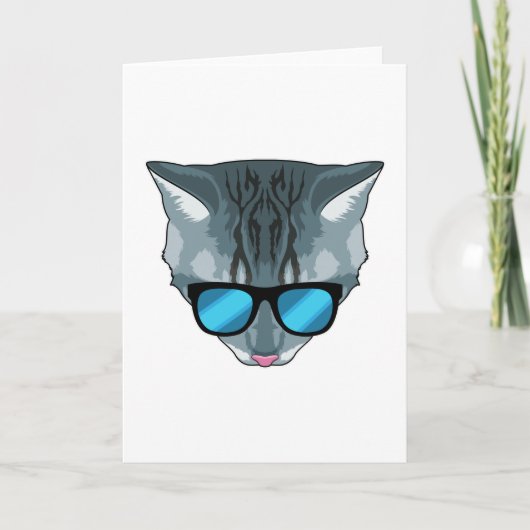 Katze mit Sonnenbrille Karte (Vorderseite)