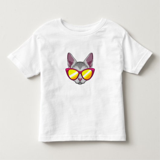 Katze mit Sonnenbrille Kleinkind T-shirt (Vorderseite)