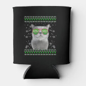 Katze mit Sonnenbrille Meowy Ugly Weihnachtskraut Dosenkühler (Vorderseite)