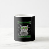 Katze mit Sonnenbrille Meowy Ugly Weihnachtskraut Kaffeetasse (Mittel)