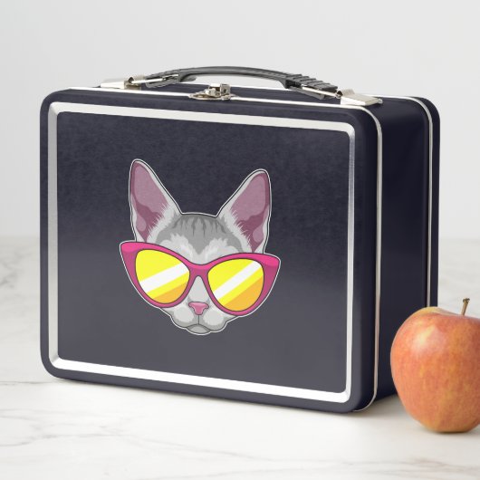 Katze mit Sonnenbrille Metall Brotdose (Beispiel)