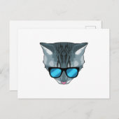 Katze mit Sonnenbrille Postkarte (Vorne/Hinten)