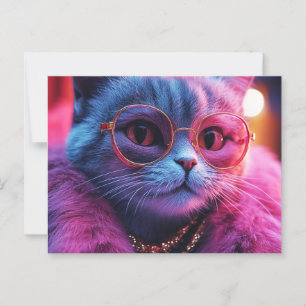 Katze mit Sonnenbrille Postkarte