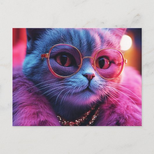 Katze mit Sonnenbrille Postkarte (Vorderseite)