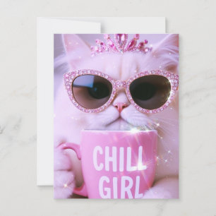 Katze mit Sonnenbrille Postkarte