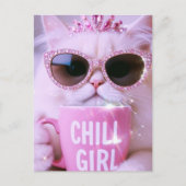 Katze mit Sonnenbrille Postkarte (Vorderseite)