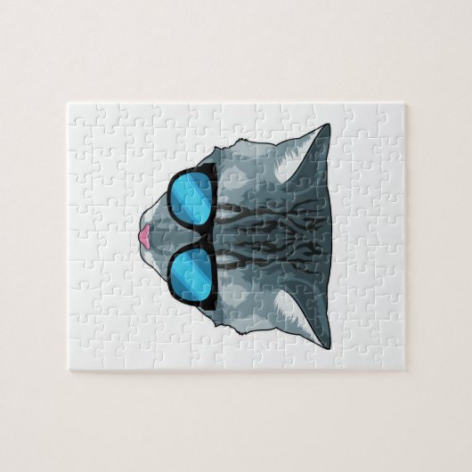 Katze mit Sonnenbrille Puzzle (Horizontal)